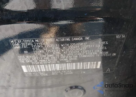 2015 Toyota Rav4 Le z USA, uszkodzony, nr VIN 2T3ZFREV6FW138516